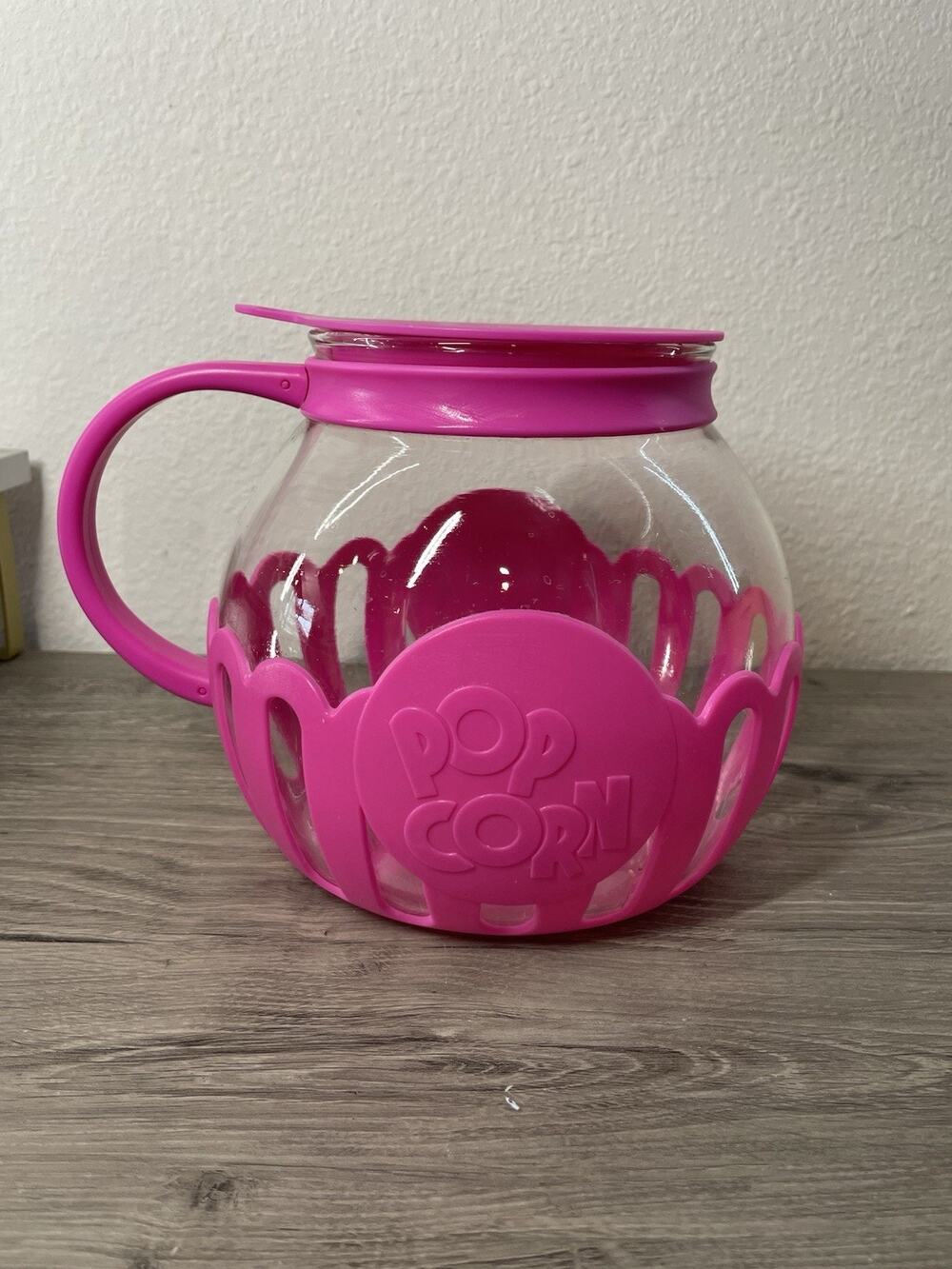Ecolution Micro-Pop 1.5 Qt Microwave Glass Popcorn Popper - Fuchsia Pink